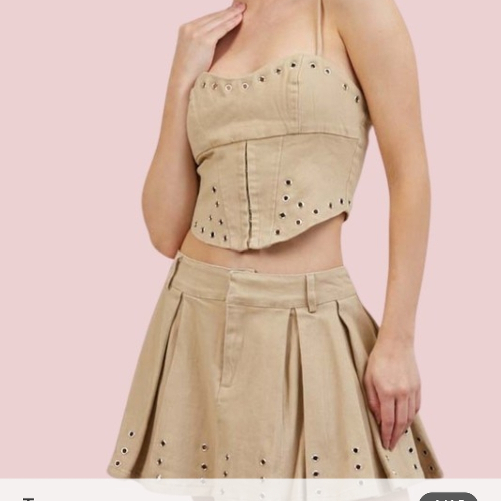 Better Be Two Piece Skirt And Crop TopTan Top Set - Picture 4 of 5